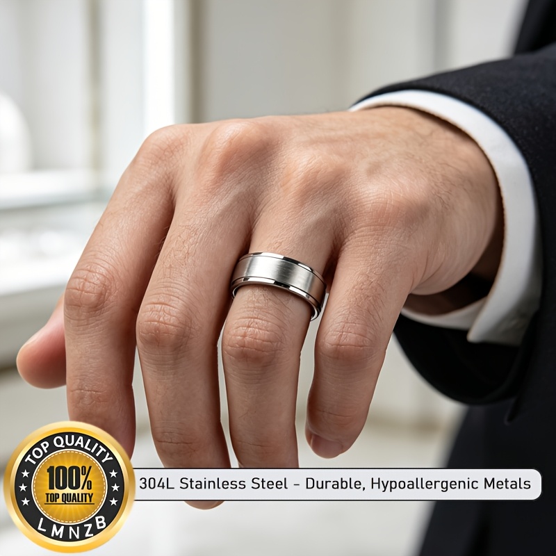 Unisex Matte 304 Stainless Steel Wedding Ring